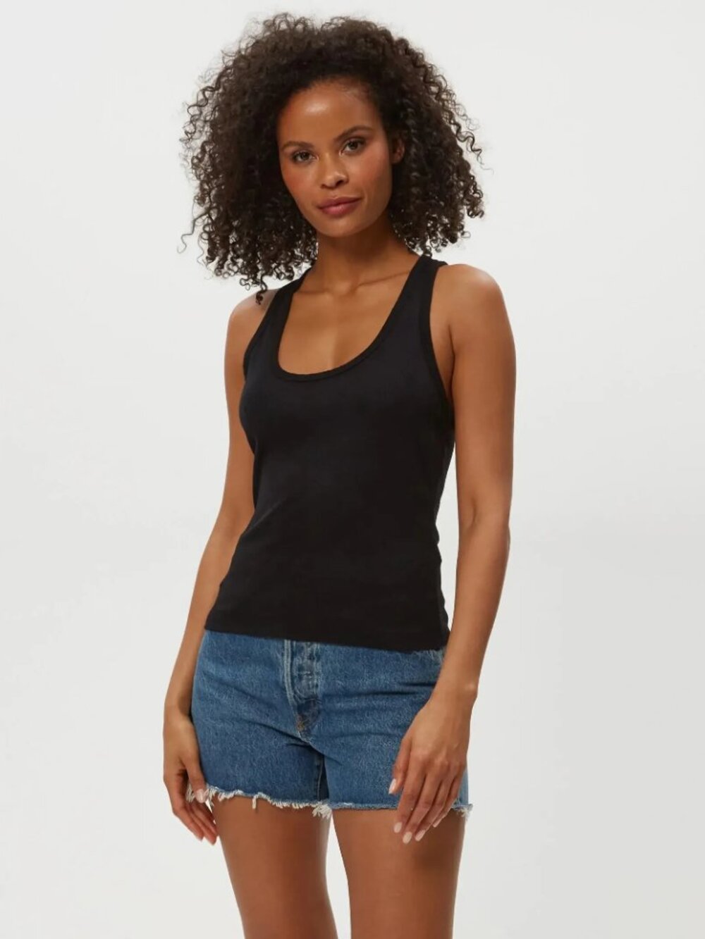 Michael Stars Black Racerback Tank Top